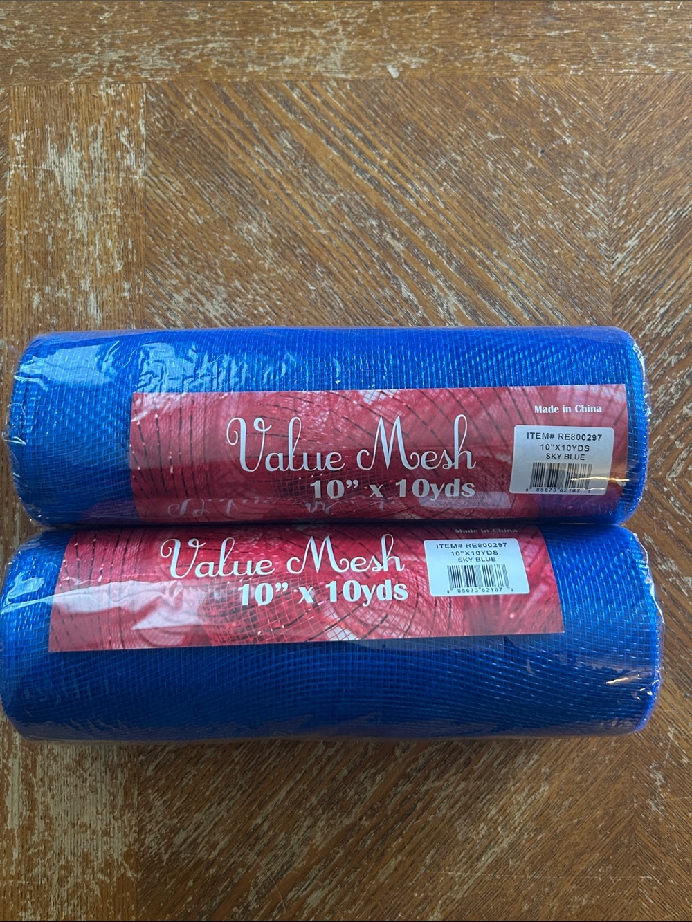 Value Mesh 10" x 10yds Roll - Sky Blue (2 Pack)